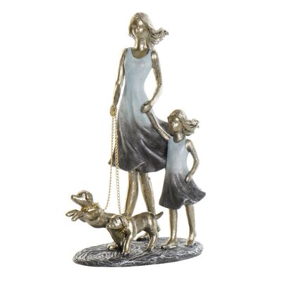 FIGURINE EN RÉSINE 16X9,5X24 FAMILLE BLEUE FD189911