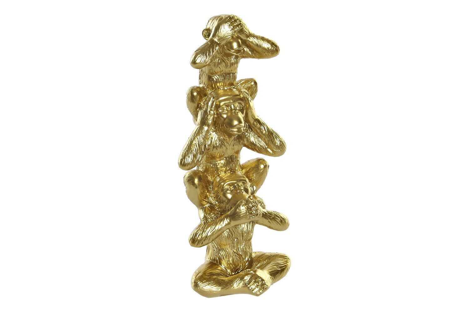 FIGURA IN RESINA 8,5X6X20 SCIMMIE D'ORO FD190304