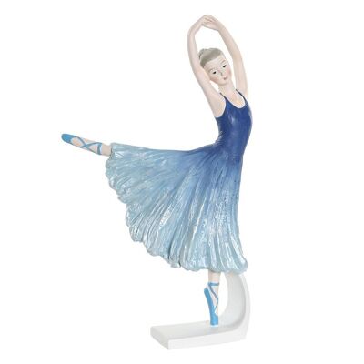 FIGURA RESINA 13X6X23 BAILARINA AZUL FD190317