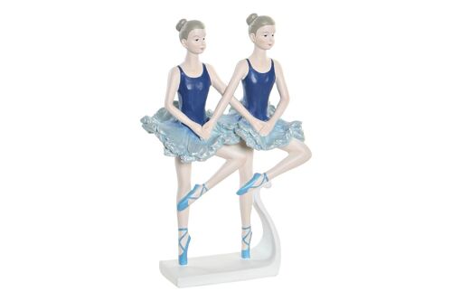 FIGURA RESINA 14X7,5X21,5 BAILARINAS AZUL FD190319