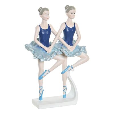 FIGURA RESINA 14X7,5X21,5 BAILARINAS AZUL FD190319