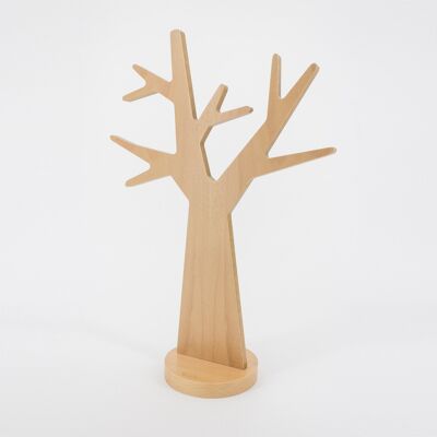 the Jewelry Tree - (made in France) in Beech wood - Small model - Round base