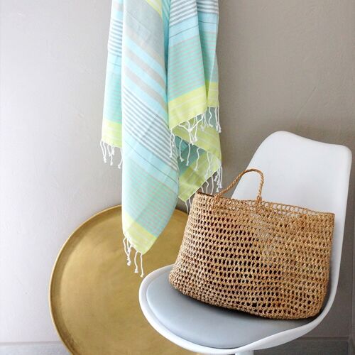 FOUTA EN COTON BIOLOGIQUE - Collection SUD - Couleur SUNNY LIME