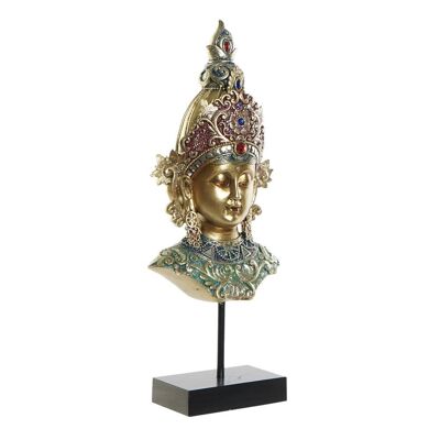 FIGURINE EN RÉSINE MÉTAL 15X7X38 TÊTE DE BOUDDHA DORÉ FD190456