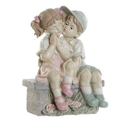 FIGURA IN RESINA 27X17,5X34,5 BAMBINI BLU FD191754