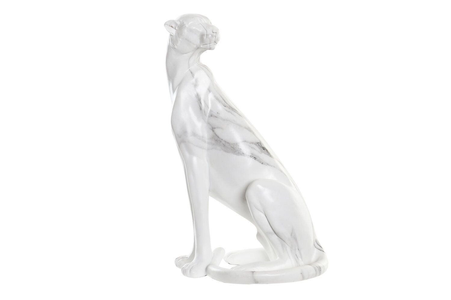 FIGURA IN RESINA 25X18X41 LEOPARDO SIMULATO MARMO FD194714