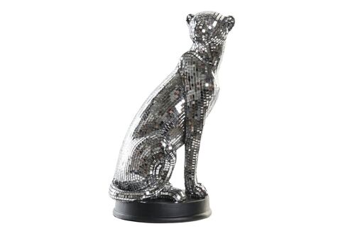 FIGURA RESINA 19,5X16X31,5 LEOPARDO ESPEJO FD194722