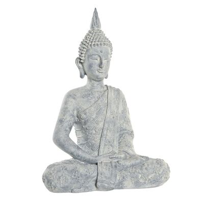 FIGURA IN RESINA 28X19X41 BUDDHA GRIGIO CHIARO FD195181