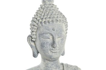 FIGURINE RÉSINE 28X19X41 BOUDDHA GRIS CLAIR FD195181 2