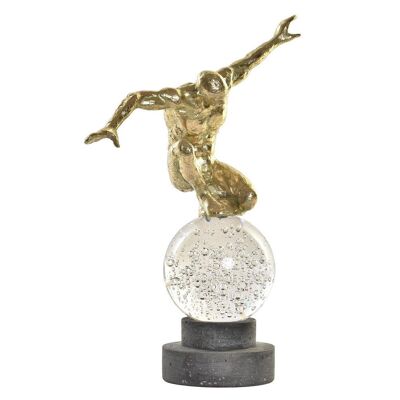 FIGURE RESIN CRYSTAL 28X12X38 GOLDEN MAN FD195220