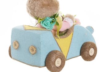 FIGURINE EN FIBRE 23X15X29 LAPIN VOITURE 2 ASSORTIMENTS. FD195431 3