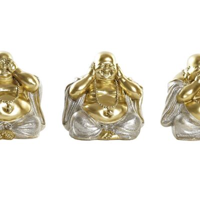 FIGURA IN RESINA 19,5X15X19,5 BUDDHA 3 ASSORTIMENTI. FD195438