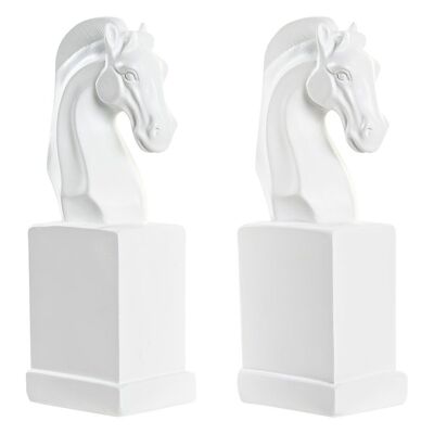 BOOKENDS SET 2 RESIN 10X7X24 WHITE HORSE FD195713