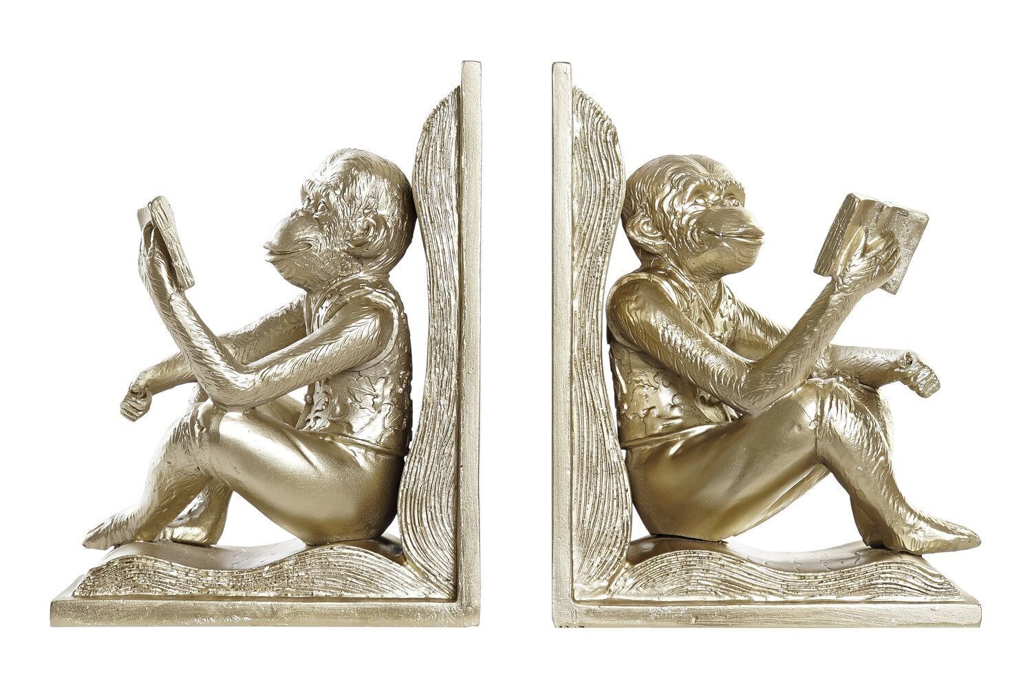 FERMALIBRI SET 2 RESINA 13X12X17,5 SCIMMIA CHAMPAGNE FD195714