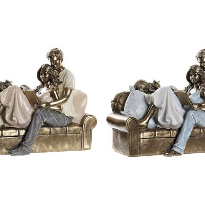 RESIN FIGURE 22X11X16,5 COUPLE SOFA 2 ASSORTED. FD195847