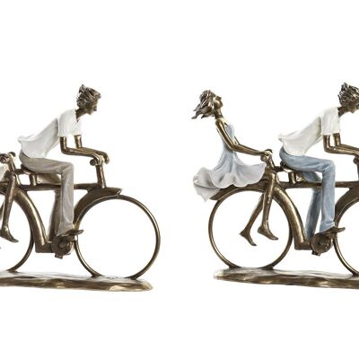 FIGURA RESINA 27X9,5X23 PAREJA BICICLETA 2 SURT. FD195848