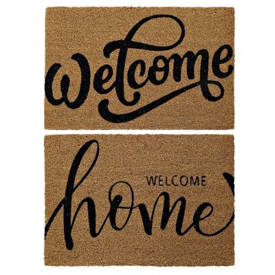 RUBBER COCONUT FIBER DOORMAT 60X40X1,5 WELCOME 2 ASSORTED. FL186789