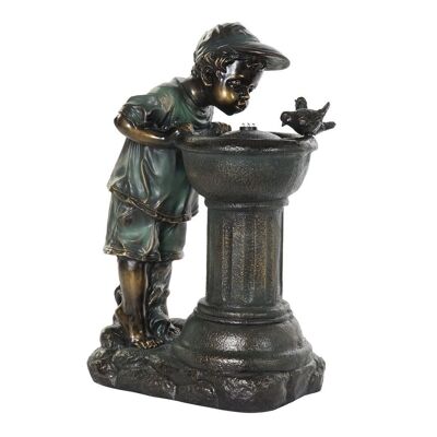 FONTAINE RÉSINE 40X30X69 ENFANT BRONZE VIEILLI FU192733