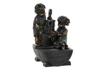 FONTAINE RÉSINE 44X38X62 ENFANTS BRONZE VIEILLI FU192735 1