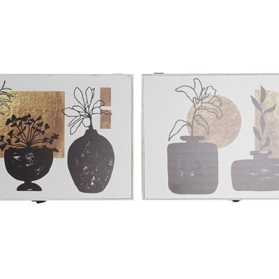 COUVERCLE COMPTOIR MDF 46.5X6X31.5 VASES 2 ASSORTIMENTS. GL193763