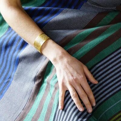 ORGANIC COTTON FOUTA - EBENE - FOREST color