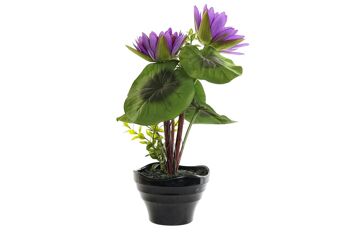 POT TISSU PVC 22X18X34 LOTUS LILAS JA185271 1