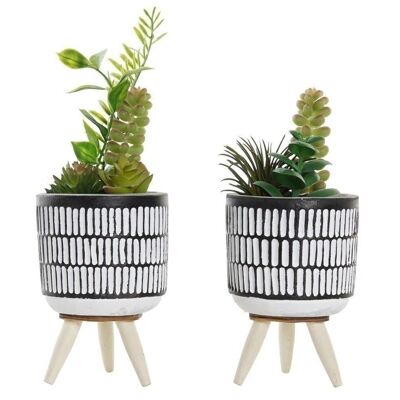 PLANTE CERAMIQUE PE 7X7X19 POT 2 ASSORTIS. JA192400