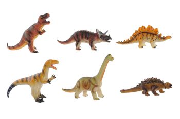 JOUET EN PVC 29X15X21 DINOSAURES SOUPLES 6 ASSORTIMENTS. JE166325 1