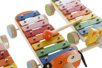 XYLOPHONE BOIS METAL 27X13.6X8.5 ANIMAUX 3 ASSORTIMENTS. JE177544 3