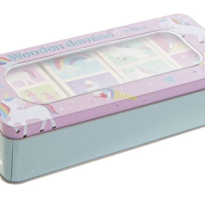 DOMINO WOOD METAL 18,5X8X4,5 PINK UNICORN JE192090