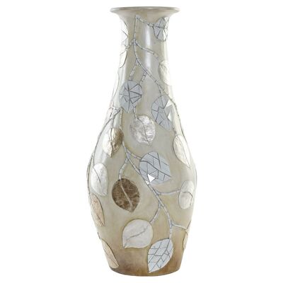 TERRACOTTA GLASS VASE 25X25X60 BEIGE SHEETS JR184814