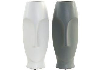 VASE CERAMIQUE 11X11X26,8 FACE 2 ASSORTIS. JR186309 1