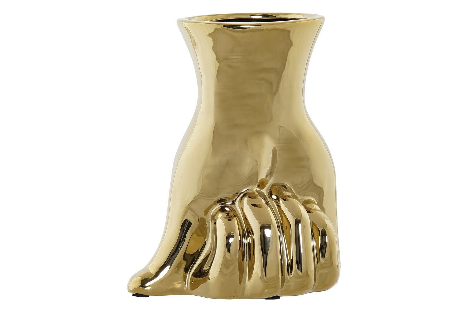 JARRON GRES 17X12X21 MANO DORADO JR188811