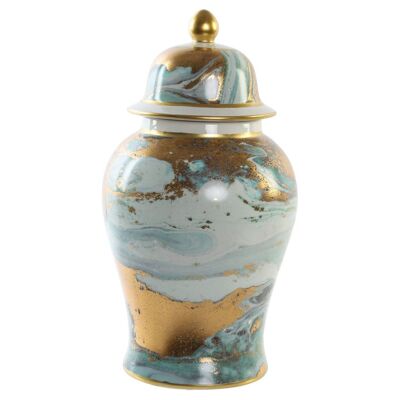 PORCELAINE TIBOR 23X23X43 COUVERCLE BLEU JR190230