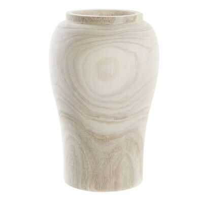 PAULOWNIA VASE 15X15X24 NATURAL BROWN JR196836