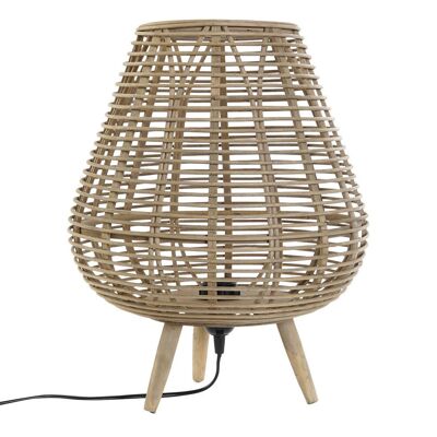 BAMBOO TABLE LAMP 33X33X41 NATURAL LEAVES LA177903