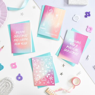 Colourful Christmas card pack