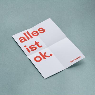 Poster "è tutto ok". per il tuo letto settimanale