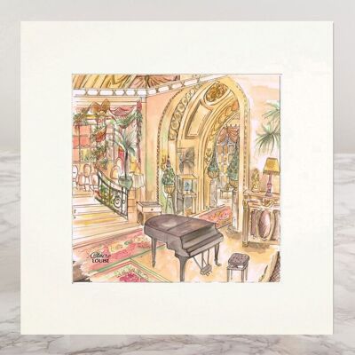 Lámina montada - Sala de piano en el Ritz