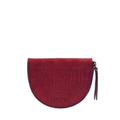 Wallet - Laura Coin Purse Dark Ruby Croco Leather