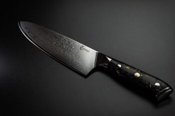 Couteau Damas Couteau de Chef Noir et Or - GOLD&ASH 2