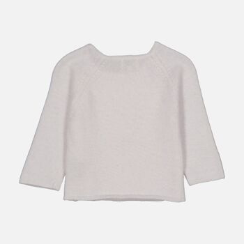 Pull cache cœur en laine et cachemire perle layette 2