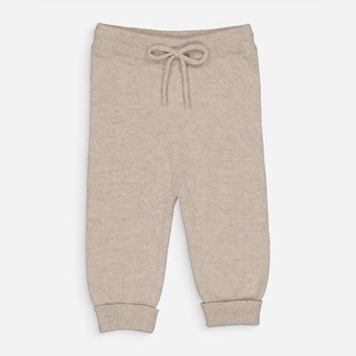 Baby beige wool and cashmere trousers