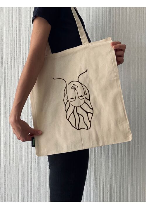 "Upside Down" organic cotton tote bag