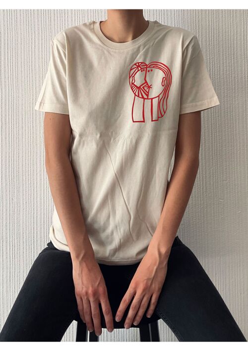 Ecru "Baiser" organic cotton T-shirt