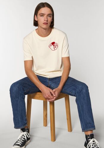Ecru "Love" organic cotton T-shirt 4
