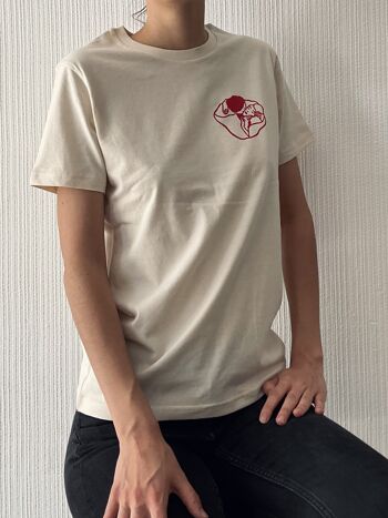 Ecru "Love" organic cotton T-shirt 2