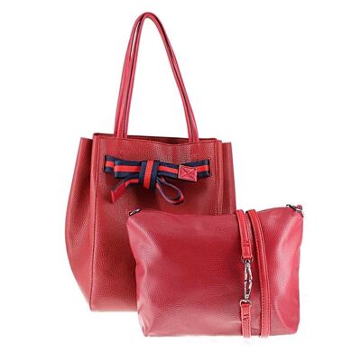 Red Amida bag with beaded bow
