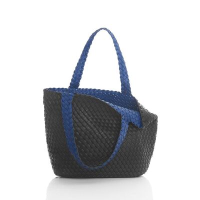 Black and blue reversible bag