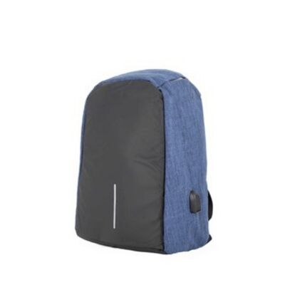 Unisex blue anti-theft backpack